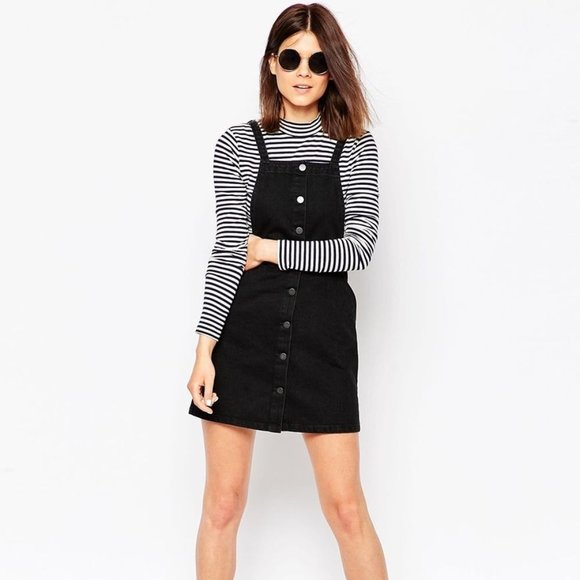 Denim Co. Classic Black Distressed Casual Jean Button Up Everyday Casual Dress - Picture 2 of 9